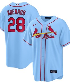 Nolan Arenado 28 St. Louis Cardinals Alternate Men Jersey - Light Blue - Robokeg