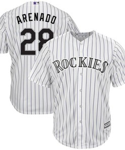 Nolan Arenado Colorado Rockies Home Official Cool Base Player Jersey - White Purple - Robokeg