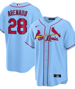 Nolan Arenado St Louis Cardinals Alternate Official Replica Player Jersey Light Blue Mlb A3 - Robokeg