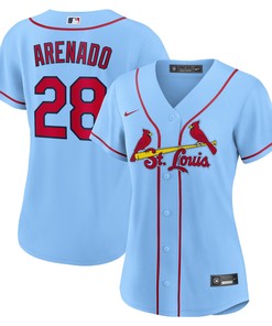 Nolan Arenado St Louis Cardinals Womens Alternate Replica Player Jersey Light Blue Mlb - Robokeg
