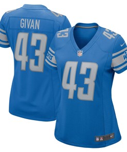 Nolan Givan Detroit Lions Womens Player Game Jersey - Blue Nfl - Robokeg
