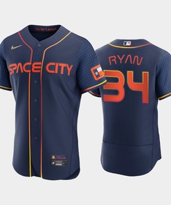 Nolan Ryan 34 Houston Astros Men's Jersey 2022-23 City Connect - Navy - Robokeg