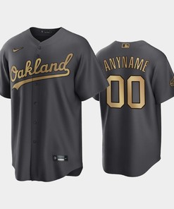Oakland Athletics Custom 00 2022-23 All-Star Game AL Charcoal Jersey - Robokeg