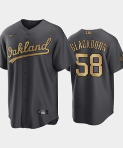 Oakland Athletics Paul Blackburn 58 2022-23 All-Star Game AL Charcoal Jersey - Robokeg