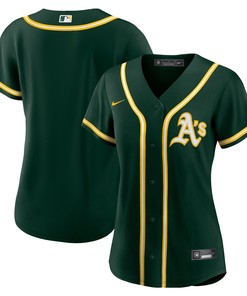 Oakland Athletics Womens Alternate Replica Team Jersey - Green Mlb - Robokeg