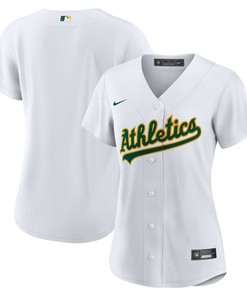 Oakland Athletics Womens Home Replica Team Jersey - White Mlb - Robokeg