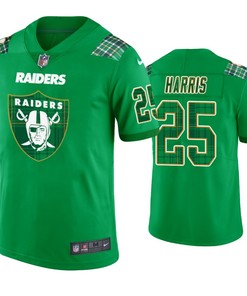 Oakland Raiders #25 Erik Harris Jersey St. Patricks Day Kelly Green Lucky - Men - Robokeg