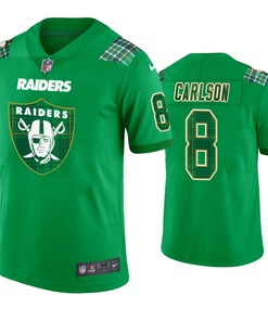 Oakland Raiders #8 Daniel Carlson Jersey St. Patricks Day Kelly Green Lucky - Men - Robokeg