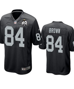 Oakland Raiders Antonio Brown Black 60th Anniversary Game Jersey - Robokeg