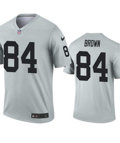 Oakland Raiders Antonio Brown Silver Inverted Legend Jersey - Robokeg
