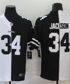Oakland Raiders Bo Jackson #34 Nfl 2020 Black And White Jersey - Robokeg