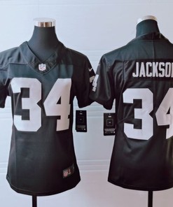 Oakland Raiders Bo Jackson #34 Nfl 2020 Black Womens Jersey - Robokeg