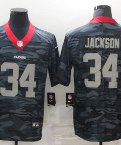 Oakland Raiders Bo Jackson #34 Nfl 2020 Camo Black Jersey - Robokeg