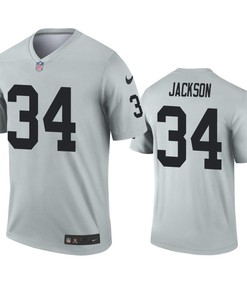 Oakland Raiders Bo Jackson Silver Inverted Legend Jersey - Robokeg