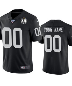 Oakland Raiders Custom Black 60th Anniversary Vapor Limited Jersey - Robokeg