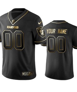 Oakland Raiders Custom Black Golden Brandedition Nfl 100 Year Anniversary Jersey - Robokeg