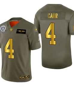 Oakland Raiders Derek Carr 2019 Salute To Service Nfl 100 Mens Jersey Metallic - Robokeg