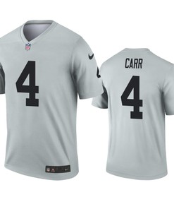 Oakland Raiders Derek Carr Silver Inverted Legend Jersey - Robokeg