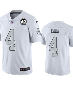 Oakland Raiders Derek Carr White 60th Anniversary Color Rush Jersey - Robokeg