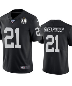 Oakland Raiders D.j. Swearinger Black 60th Anniversary Vapor Limited Jersey - Robokeg