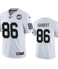 Oakland Raiders Eric Saubert White 60th Anniversary Vapor Limitd Jersey - Robokeg