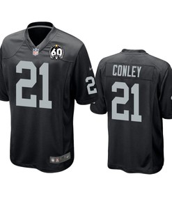 Oakland Raiders Gareon Conley Black 60th Anniversary Game Jersey - Robokeg