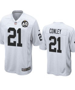 Oakland Raiders Gareon Conley White 60th Anniversary Game Jersey - Robokeg