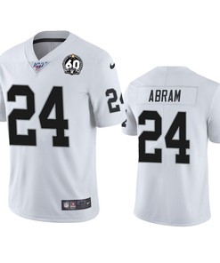 Oakland Raiders Johnathan Abram White 60th Anniversary Vapor Limited Jersey - Robokeg