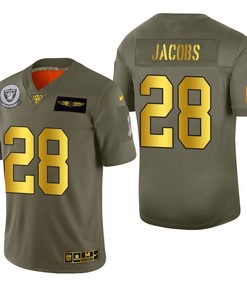 Oakland Raiders Josh Jacobs 2019 Salute To Service Nfl 100 Mens Jersey Metallic - Robokeg