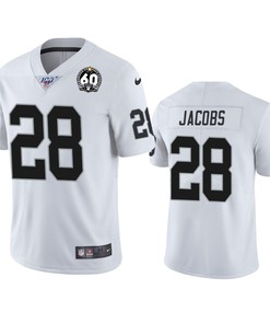 Oakland Raiders Josh Jacobs White 60th Anniversary Vapor Limited Jersey - Robokeg