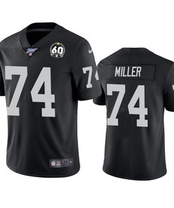 Oakland Raiders Kolton Miller Black 60th Anniversary Vapor Limited Jersey - Robokeg