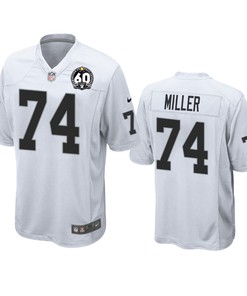 Oakland Raiders Kolton Miller White 60th Anniversary Game Jersey - Robokeg
