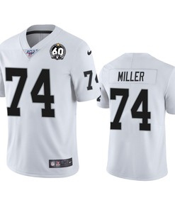 Oakland Raiders Kolton Miller White 60th Anniversary Vapor Limited Jersey - Robokeg