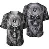 Oakland Raiders Nfl Fan Skull Baseball Jersey - Robokeg
