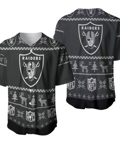 Oakland Raiders Nfl Ugly Christmas 3d Printed Sweatshirt Ugly Baseball Jersey - Robokeg