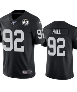 Oakland Raiders P.j. Hall Black 60th Anniversary Vapor Limited Jersey - Robokeg
