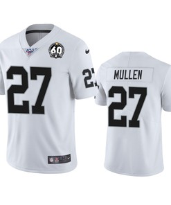 Oakland Raiders Trayvon Mullen White 60th Anniversary Vapor Limited Jersey - Robokeg