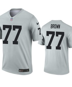 Oakland Raiders Trent Brown Silver Inverted Legend Jersey - Robokeg