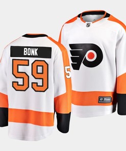 Oliver Bonk #59 Philadelphia Flyers 2023 NHL Draft Away Men Jersey - Orange/White - Robokeg