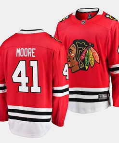 Oliver Moore #41 Chicago Blackhawks 2023 NHL Draft Home Men Jersey - Red - Robokeg