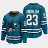 Oskar Lindblom 23 San Jose Sharks 2022-23 Home The Evolve Teal Jersey - Robokeg