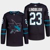 Oskar Lindblom 23 San Jose Sharks Black Jersey 2022 Primegreen Alternate - Robokeg