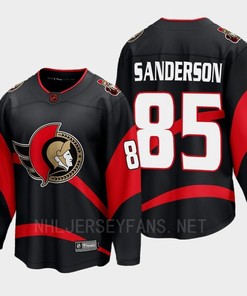 Ottawa Senators 2022 Jake Sanderson 85 Special Edition 2.0 Black Jersey Breakaway Player - Robokeg