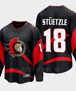 Ottawa Senators 2022 Tim Stuetzle 18 Special Edition 2.0 Black Jersey Breakaway Player - Robokeg