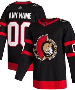 Ottawa Senators Adidas 2020/21 Home Authentic Custom Jersey - Black Custom Jerseys Nhl - Robokeg