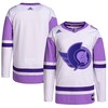 Ottawa Senators Adidas Hockey Fights Cancer Primegreen Authentic Blank Practice Jersey - White/purple Nhl - Robokeg