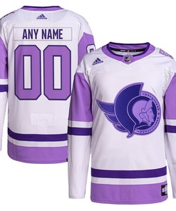 Ottawa Senators Adidas Hockey Fights Cancer Primegreen Authentic Custom Jersey - White/purple Custom Jerseys Nhl - Robokeg