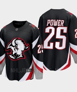 Owen Power 25 Buffalo Sabres 2022-23 Goathead Third Premier Breakaway Player Black Jersey - Robokeg