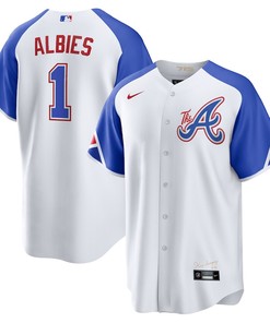 Ozzie Albies 1 Jersey, Atlanta Braves 2023 City Connect Men Jersey - White - Robokeg