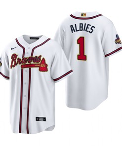 Ozzie Albies Jersey, Atlanta Braves White 2022-23 Gold Program Jersey - Robokeg